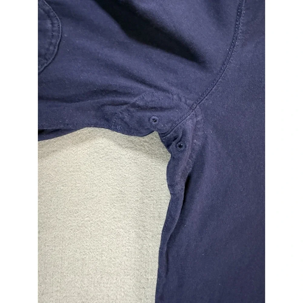 Size XL - Vintage Polo Ralph Lauren Navy Blue Padded Rugby Long Sleeve Shirt